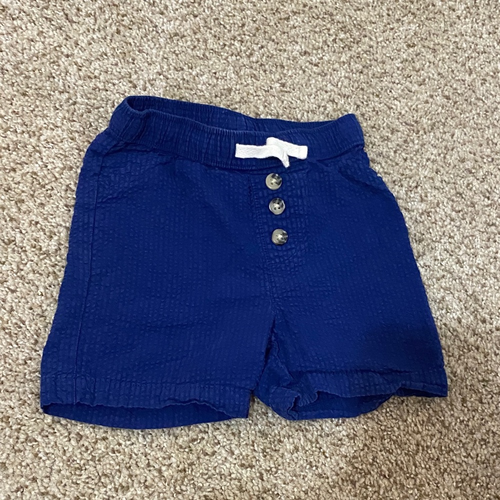 Okie Dokie Royal Blue Kids Shorts with Button Accents
